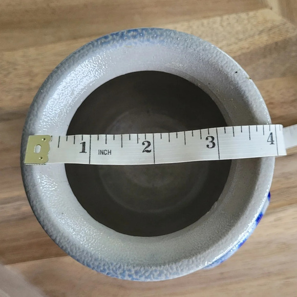 Vintage German Salt-glazed Pottery, French Country Blue Cobalt Crock Stoneware - Picture 7 of 8